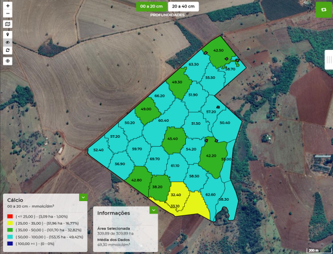 Generic low resolution satellite view of farmlands